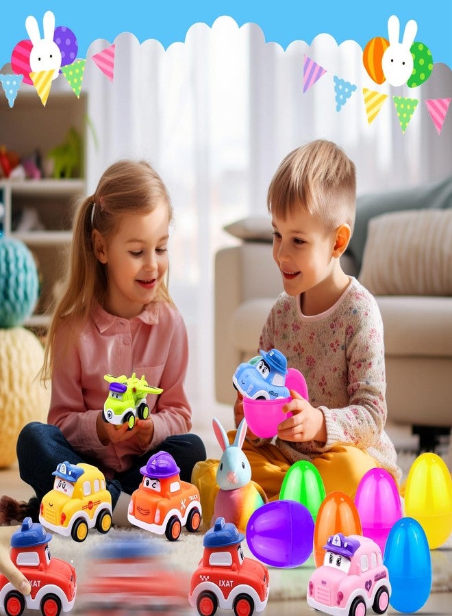 AMENON 6 Pack 3.8" Jumbo Easter Eggs Filled with Pull Back Cars, Easter Eggs with Toys Inside 6 Style Pull Back Car for Kids Toddlers Boys Girls Basket Stuffers Fillers Egg Hunt Party Favors Gifts - Image 5